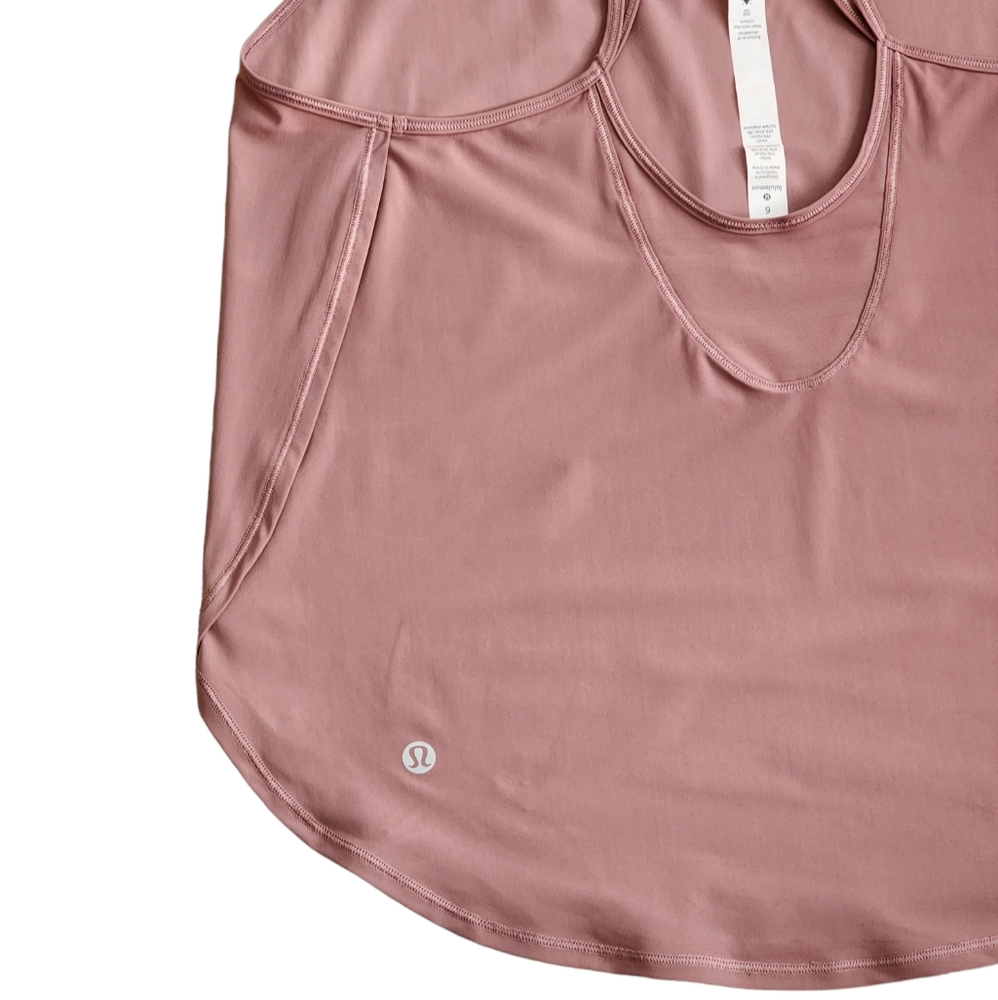 Lululemon Get Low Tank Mauve Open Strappy Back and Mesh Sz 6" - Picture 9 of 14